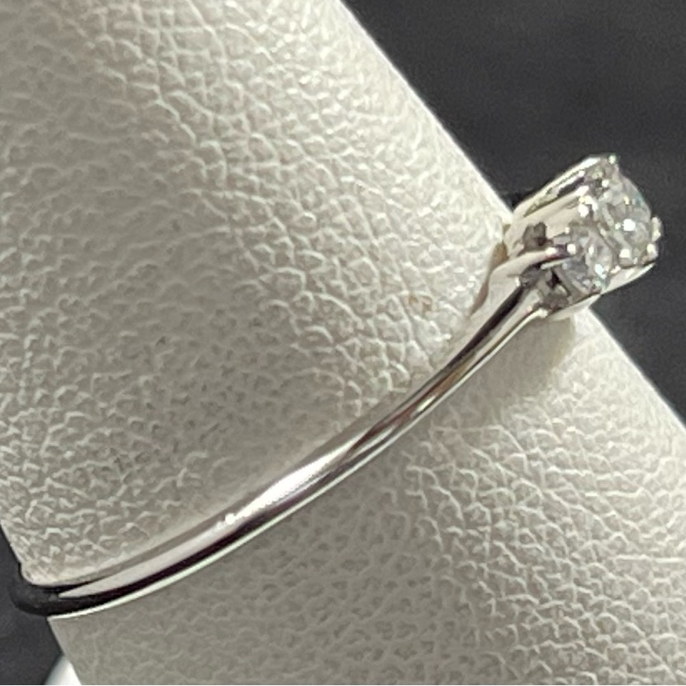 Graduated Moissanite Sterling Silver Ring - Picture 2 of 5